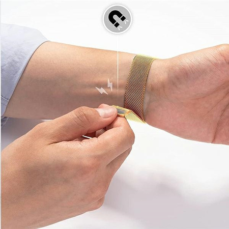 MERCURY PASEK MESH DO APPLE WATCH 42/44/45MM ZŁOTY ODPORNY NA ZADARTE RANTY