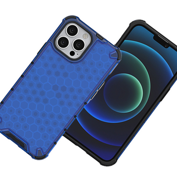 Honeycomb etui pancerny pokrowiec z żelową ramką iPhone 13 Pro Max niebieski