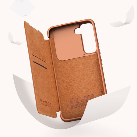 Nillkin Qin Leather Pro Case etui do Samsung Galaxy S22+ (S22 Plus) osłona na aparat kabura pokrowiec obudowa z klapką czarny