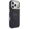 Etui Guess Peony Hot Stamp MagSafe do iPhone 17 Pro Max niebieski