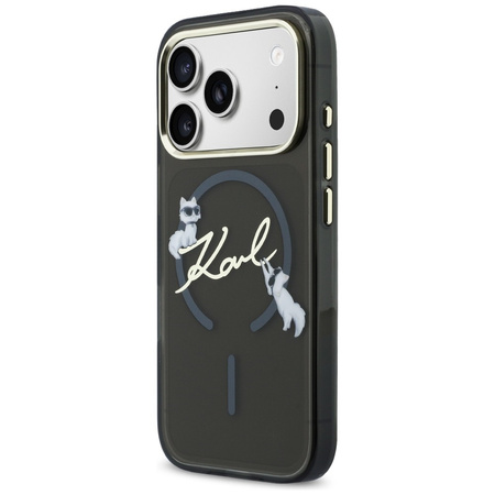 Etui Karl Lagerfeld IML Choupettes Karl Script Logo MagSafe do iPhone 17 Pro Max czarny