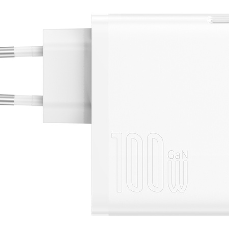 Baseus GaN5 Pro szybka uniwersalna ładowarka sieciowa GaN USB Typ C / USB 100W PD3.0, QC4.0+, AFC biały (CCGP090202)