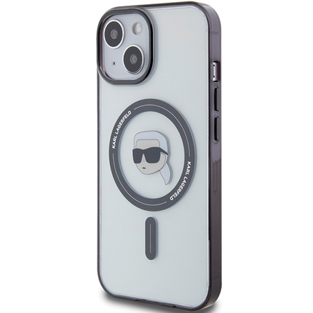 KARL LAGERFELD ETUI TRANSPARENTNE DO IPHONE 15 PLUS 6.7 KARL'S HEAD
