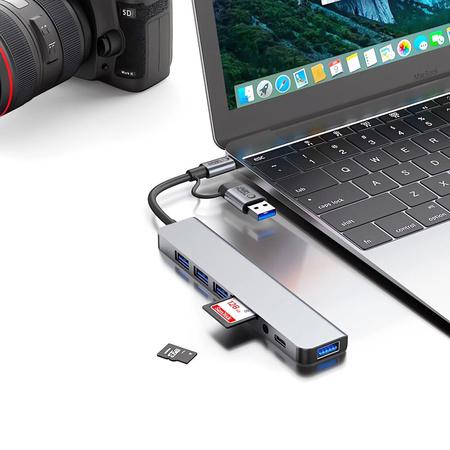 TECH-PROTECT HUB ADAPTER PRZEJŚCIÓWKA 8W1 TYPE-C DO WINDOWS LAPTOP USB 3.0