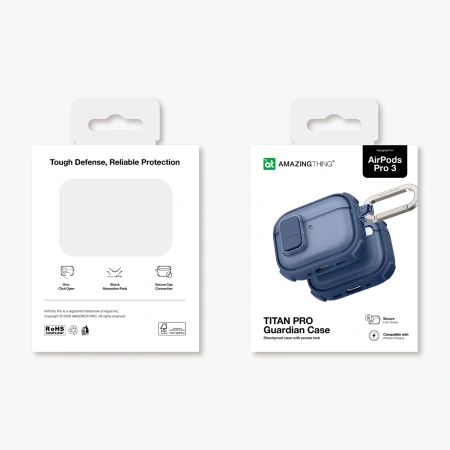 Etui AMAZINGTHING Titan Pro Mag Case Clear do AirPods Pro 3 - niebieskie