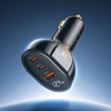 MCDODO MOCNA SZYBKA ŁADOWARKA SAMOCHODOWA MIERNIK 3X USB USB-C 128W LED