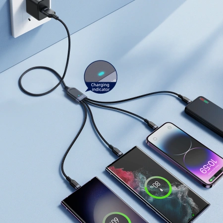 JOYROOM KABEL 4W1 DO ŁADOWANIA 2 X USB-C DO LIGHTNING MICRO DO TRANSMISJI