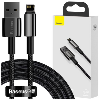 Baseus Tungsten kabel USB - Lightning 2,4 A 2 m czarny (CALWJ-A01)