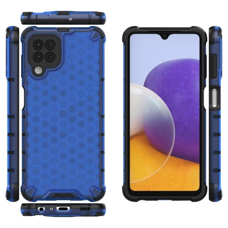 HURTEL POKROWIEC PANCERNY HONEYCOMB DO SAMSUNG GALAXY A22 4G Z ŻELOWĄ RAMKĄ