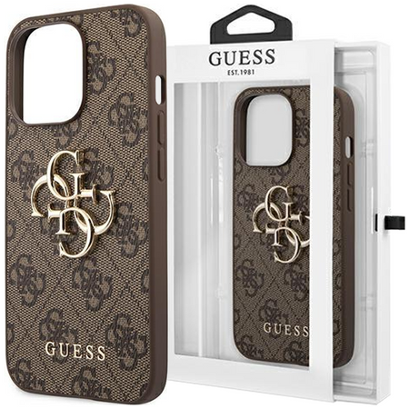 Guess GUHCP13L4GMGBR iPhone 13 Pro / 13 6,1" brązowy/brown hardcase 4G Big Metal Logo