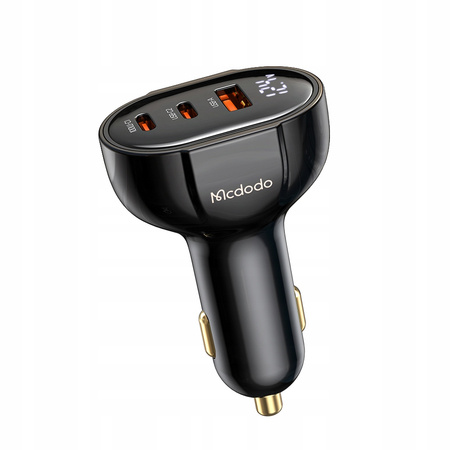 MCDODO MOCNA SZYBKA ŁADOWARKA SAMOCHODOWA MIERNIK 3X USB USB-C 128W LED