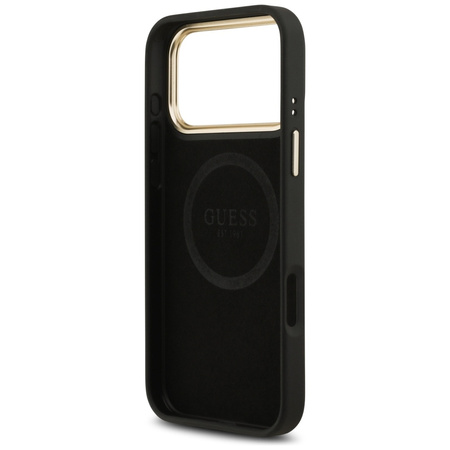 Etui Guess 4G Logo Plate MagSafe do iPhone 17 Pro Max czarny