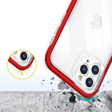 HURTEL ETUI POKROWIEC CASE ŻELOWY DO IPHONE 11 PRO MAX CLEAR 3IN1 RAMKA