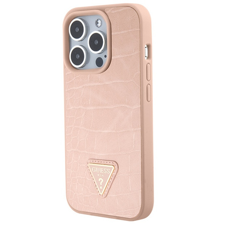 GUESS ETUI DO IPHONE 15 PRO MAX Z LOGO TRIANGLE I METALOWYM WYKOŃCZENIEM