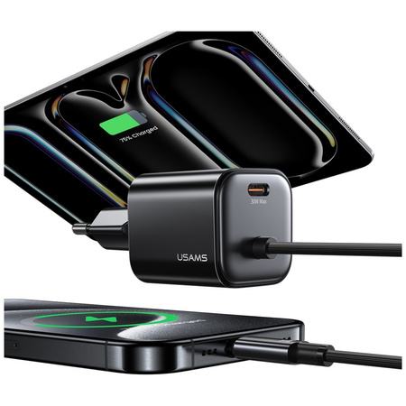USAMS ŁADOWARKA 30W GAŃ DO LIGHTNING IPHONE 11 12 13 14 15 SZYBKA ŁADOWARKA