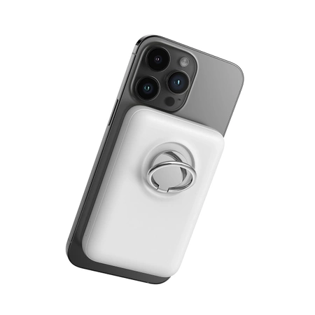Powerbank bezprzewodowy 10000mAh Joyroom JR-W050 20W MagSafe z ringiem i podstawką - biały