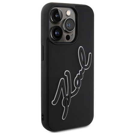 KARL LAGERFELD ETUI HARDCASE DO IPHONE 15 PRO 6.1 3D RUBBER SIGNATURE