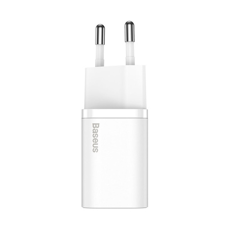 Baseus Super Si 1C szybka ładowarka USB Typ C 20W Power Delivery + kabel USB Typ C - Lightning 1m biały (TZCCSUP-B02)