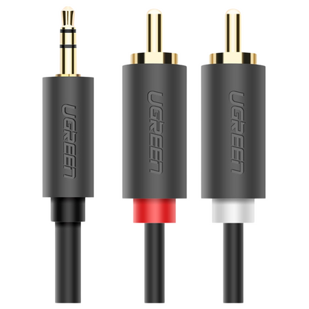 UGREEN KABEL 2X RCA CINCH JACK 3.5 MM DO GŁOŚNIKÓW TELEWIZORÓW AUDIO 1.5M