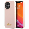 Etui Guess GUHCP13XLSLMGLP na iPhone 13 Pro Max 6.7" jasnoróżowy/light pink hardcase Silicone Script Gold Logo