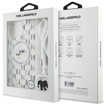 KARL LAGERFELD POKROWIEC DO IPHONE 16 PRO 6.3 TRANSPARENT HARDCASE DO