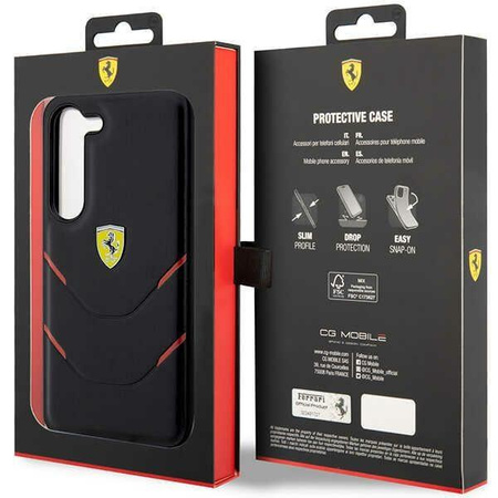 Etui Ferrari FEHCS23SPBAK S23 S911 - czarne Hot Stamp Lines