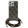 Etui Guess Crossbody Cord 4G Print na iPhone 15 Pro - brązowe