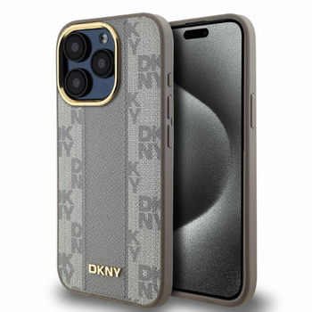 DKNY ETUI HARDCASE DO IPHONE 15 PRO 6.1 DO MAGSAFE LEATHER CHECKERED