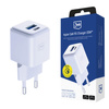 3MK SZYBKA ŁADOWARKA SIECIOWA KOSTKA GAN 20W DO TELEFONU 1X USB-C 1X USB EU