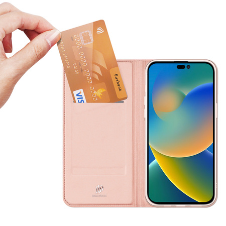 Dux Ducis Skin Pro kabura etui pokrowiec z klapką iPhone 14 Pro różowy