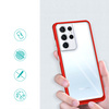 Clear 3in1 etui do Samsung Galaxy S22 Ultra żelowy pokrowiec z ramką czerwony