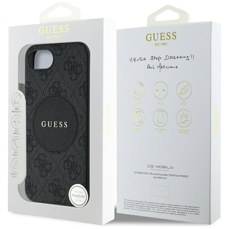 GUESS ETUI TPU POKROWIEC DO IPHONE 16E 4G CIRCLE CLASSIC LOGO DO MAGSAFE