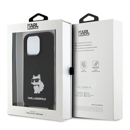 Etui Karl Lagerfeld Crossbody Silicone Choupette do iPhone 15 Pro - czarne
