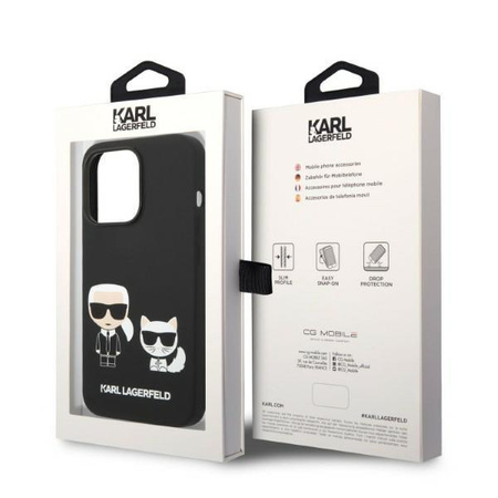 Karl Lagerfeld KLHMP14XSSKCK iPhone 14 Pro Max 6,7" hardcase czarny/black Liquid Silicone Karl & Choupette Magsafe