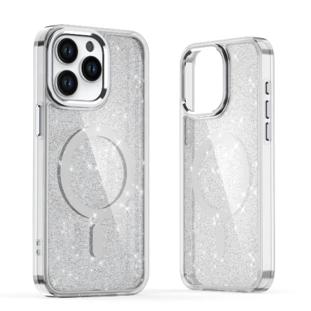 HURTEL ETUI GLITTER CASE DO IPHONE 16 PRO DO MAGSAFE TELEFON Z BROKATOWĄ