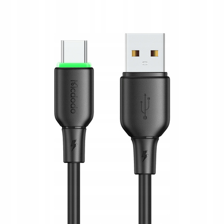 MCDODO KABEL USB-C SZYBKIE ŁADOWANIE DO SAMSUNG XIAOMI TYP C 6A 100W 1M LED