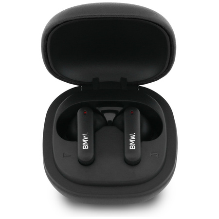Słuchawki Bluetooth TWS BMW Leather      Metal Logo ENC czarny
