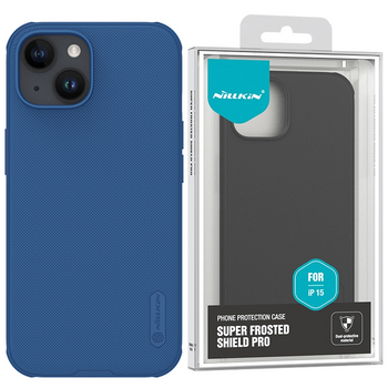 Wzmocnione etui do iPhone 15 Plus Nillkin Super Frosted Shield Pro - niebieskie