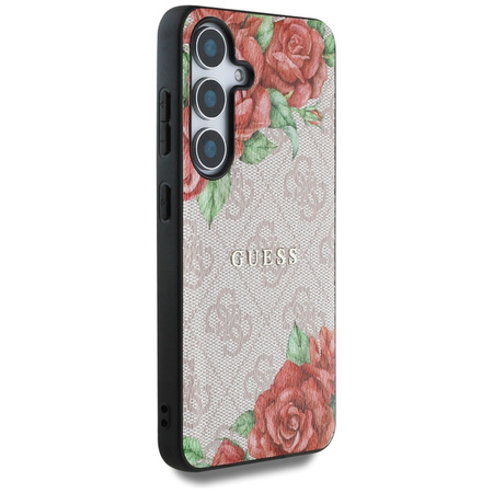 GUESS ETUI LEATHER 4G FLOWERS PRINT DO SAMSUNG GALAXY S25 DO MAGSAFE WYSOKA