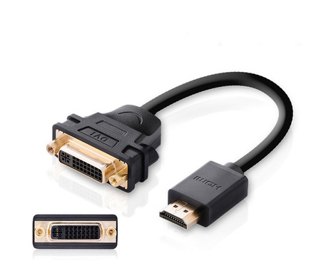 Ugreen kabel przewód przejściówka adapter DVI 24+1 pin (męski) - HDMI (męski) FHD 60 Hz 1,5 m czarny (HD106 11150)