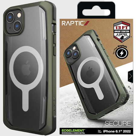 Raptic X-Doria Secure Case etui iPhone 14 Plus z MagSafe pancerny pokrowiec zielony