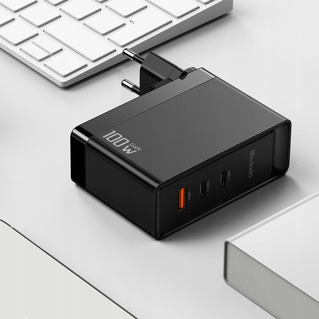 £adowarka do telefonu, do laptopa, GAN, Szybka, USB-C PD, USB-A, QC, 100W, Uniwersalna, Mcdodo