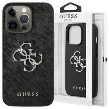 GUESS POKROWIEC HARDCASE DO IPHONE 13 PRO 13 6,1 SAFFIANO Z LOGO METALOWYM