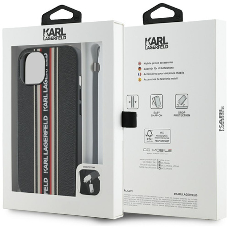 KARL LAGERFELD ETUI CASE DO IPHONE 15 STRIPES CORD Z OCHRONA PRZED UPADKIEM