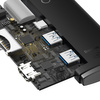 Baseus Lite Series wielofunkcyjny HUB USB Typ C - 2 x USB 3.0 / USB Typ C / HDMI 1,4 / SD/TF czarny (WKQX050001)