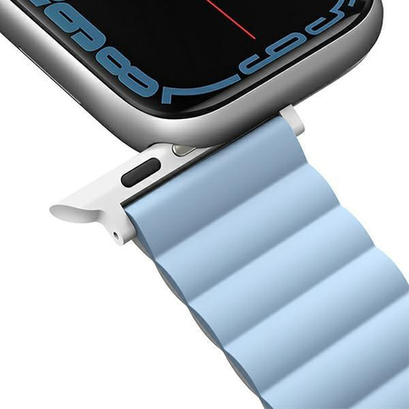 Etui Uniq pasek Revix na Apple Watch 1/2/3/4/5/6/7/8/SE/SE2/Ultra 42/44/45/49mm. Reversible Magnetic biały-niebieski/white-blue