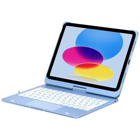 Etui Typecase Flexbook Touch z klawiaturą do iPad 11" (A16) 2025 / iPad 10.9" 2022 jasno niebieski