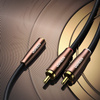 Ugreen kabel przewód audio 3,5 mm mini jack (żeński) - 2RCA (męski) 2m brązowy (AV198 50131)
