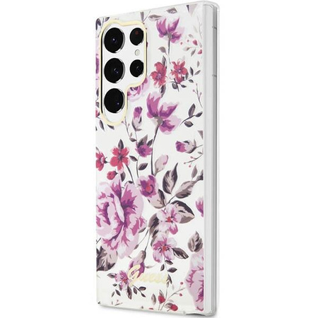 Etui Guess GUHCS23LHCFWST S23 Ultra S918 - białe Flower Collection