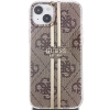 Etui Guess IML 4G Gold Stripe na iPhone 15 Plus / 14 Plus - brązowe